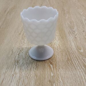 Vintage milkglass bowl with stem